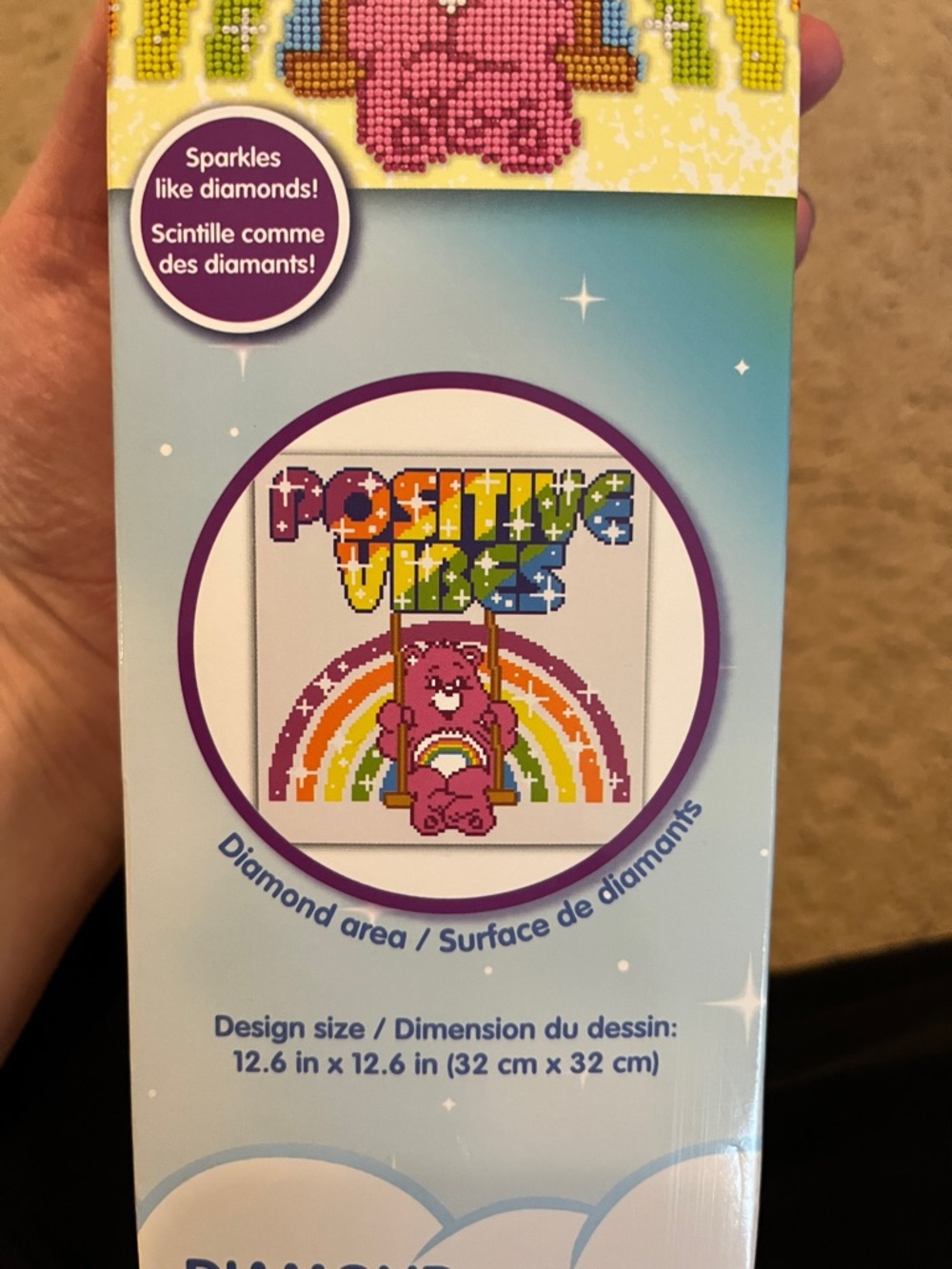 Care Bears Pink Rainbow 'Positive Vibes' Diamond Painting Kit - Picture 4 of 5